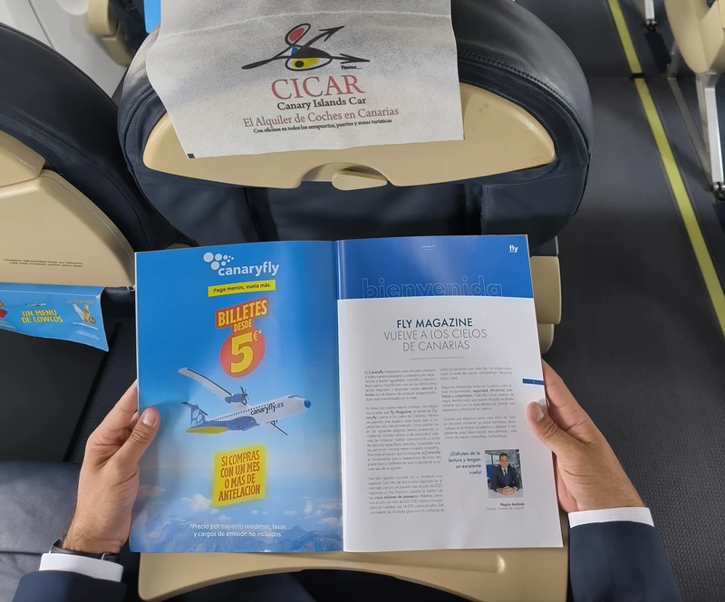 Interior de la nueva revista Fly Magazine de Canaryflay. Foto: Canaryflay